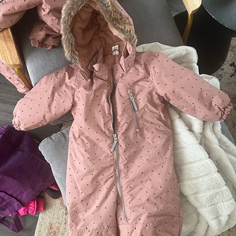 H&M fleece lined one piece toddler snow suit